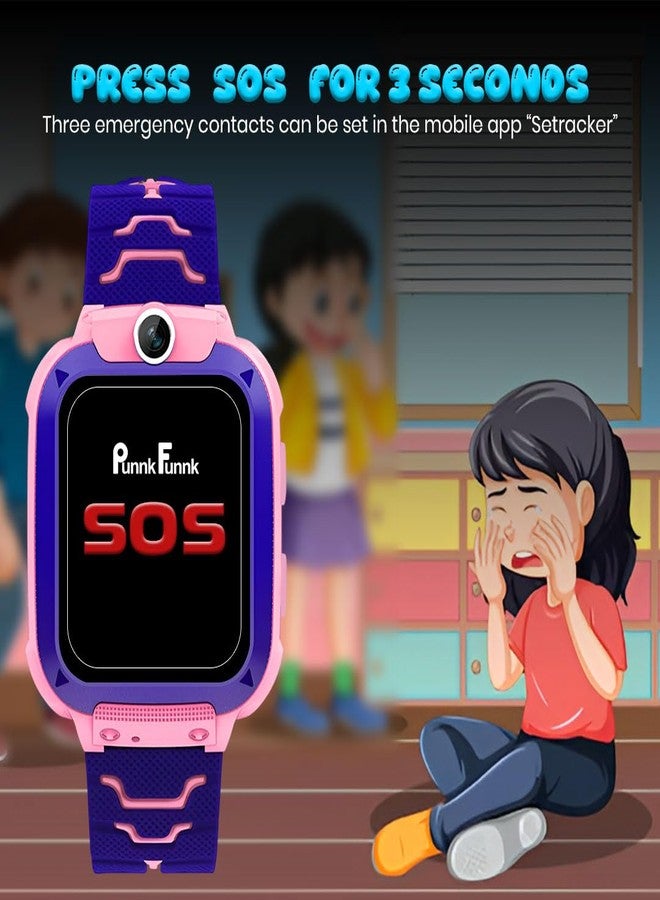 PunnkFunnk Q18 Kids Smart Watch, 2G/3G Connectivity, Two-Way Calling, Voice Calling, GPS Tracker, SOS Function, Camera & Water Rasistence, Smartwatch for Kids - Boys & Girls - (Pink) - Image 5